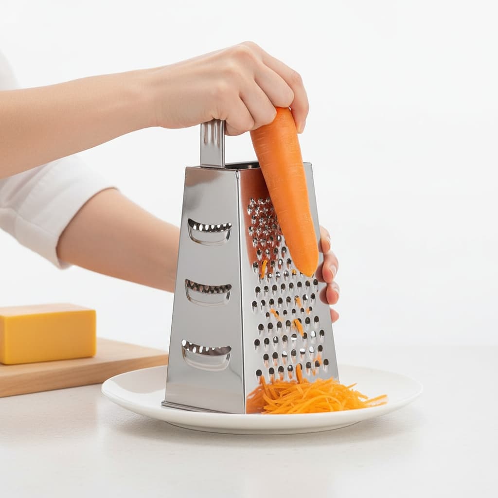 Ralador Multiuso Quatro Lados Aco Inox 23cm Cortador Triturador Legumes Queijo