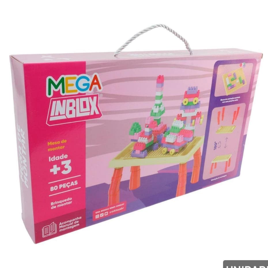 Mesa de Atividades Cognitivo Blocos de Montar Infantil - Brinquedo Educativo para Crianças
