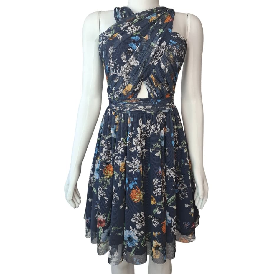 Vestido azul florido Ssang bang Wool