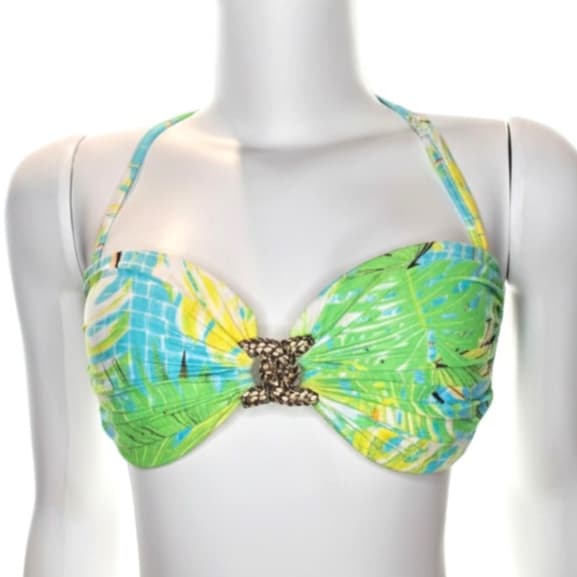 Top Biquini florido verde- Wamp ORIGINAL c/ metal no meio e alça removível