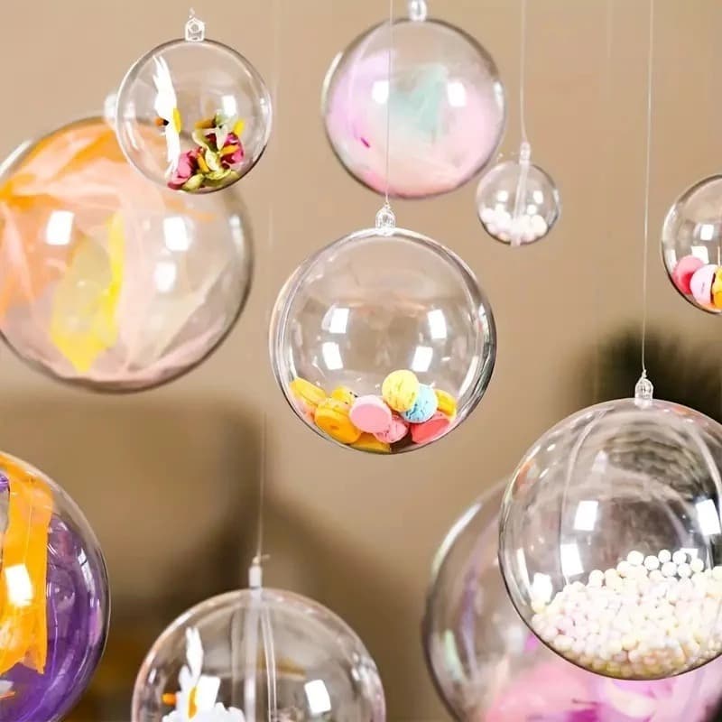 Esfera - Esfera Acrílica transparente - 6 cm / Bola de Natal para personalizado-JR800354
