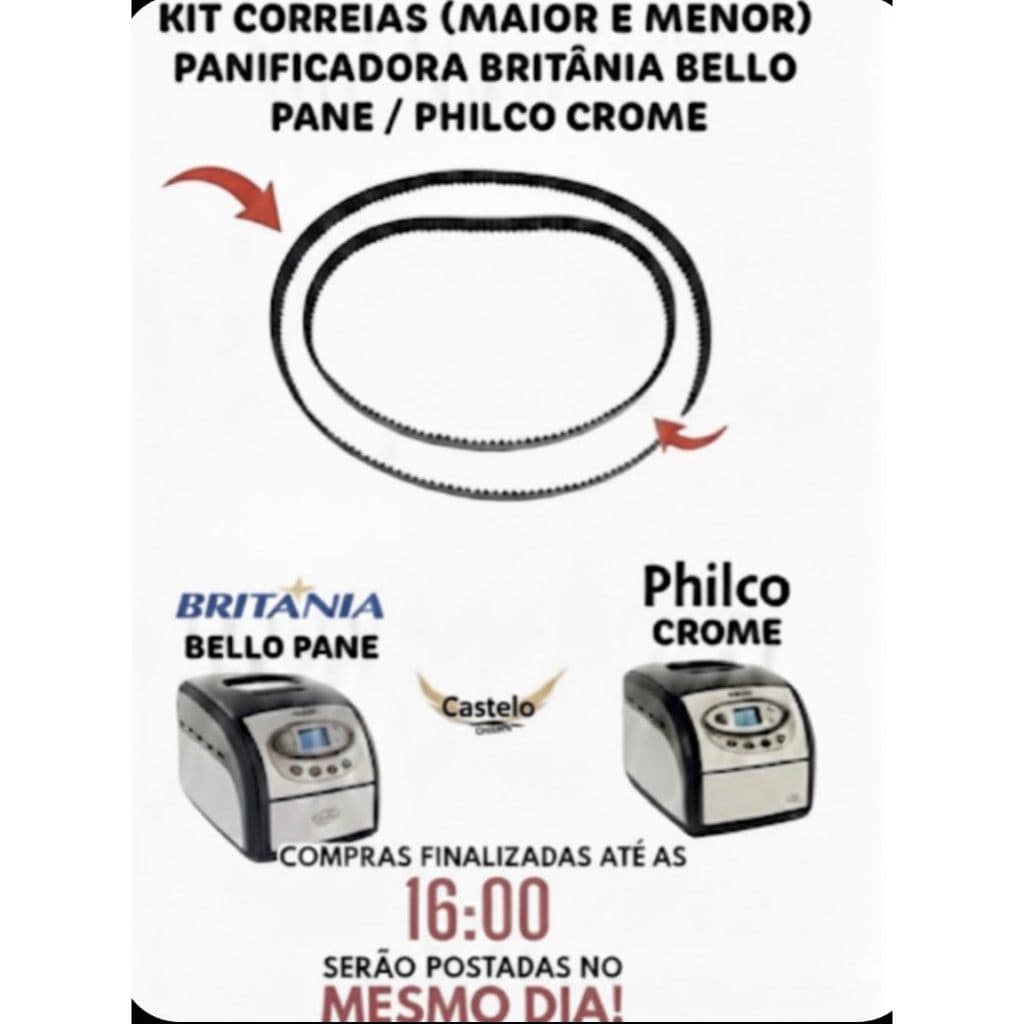 kit- Conjunto de correia para panificadora Bello pane( Maior e Menor )