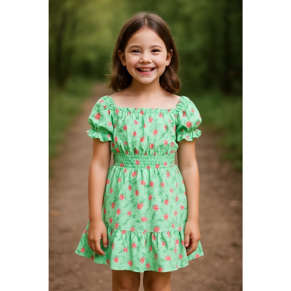 Vestido Floral Ciganinha Infantil Com Manguinha Tecido Não Amassa