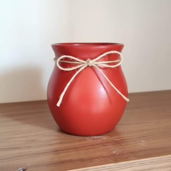 Vaso Decorativo de Cerâmica com Laço de Sisal – Estilo Rústico