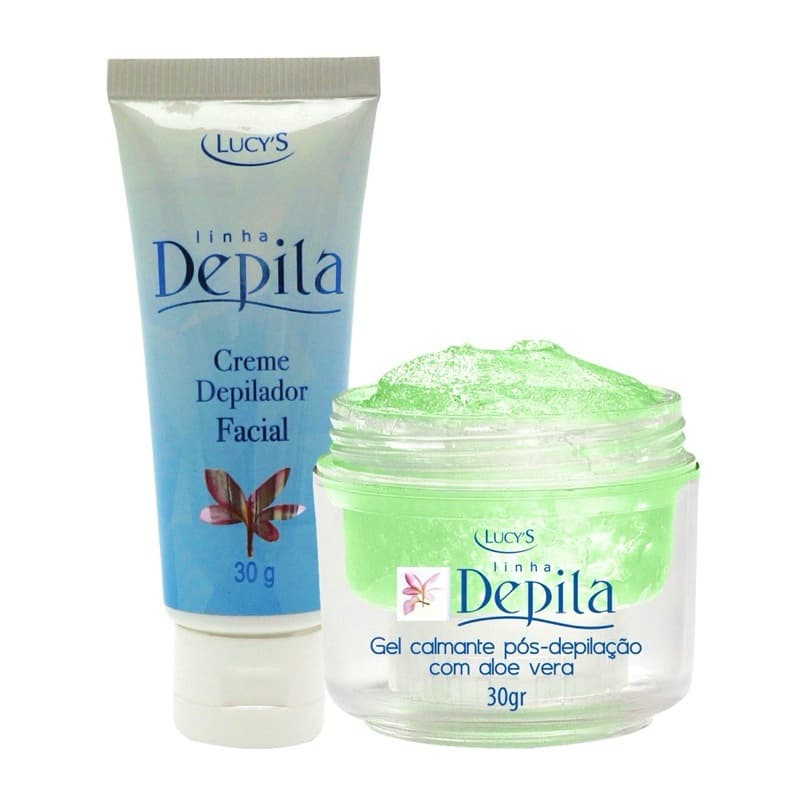 Kit Creme Depilador Buço Facial + Gel Calmante pós Aloe Vera