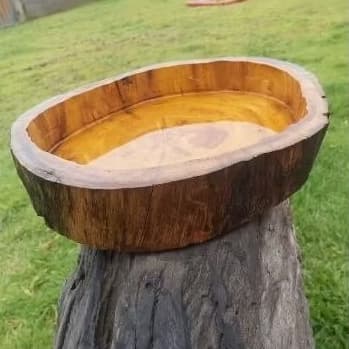 Gamela madeira maciça frios churrasco expositor porta frutas centro de mesa