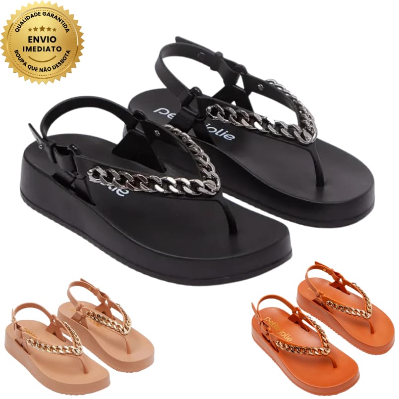 Sandália Feminina Petite Jolie Sunshine Pj7233 Papete Confor