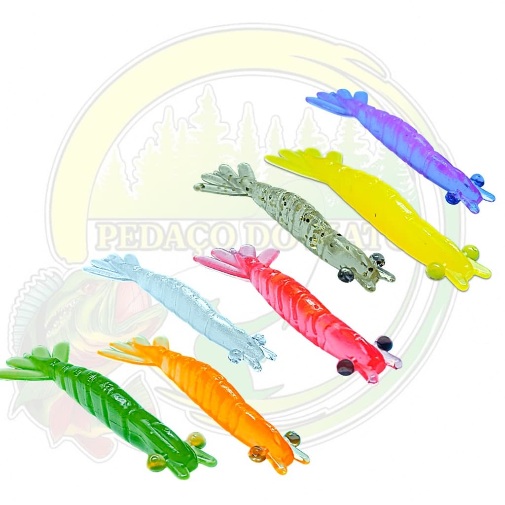 camarão artificial 8 cm 10 unidades pesca tucunaré,robalo,corvina e.t.c....