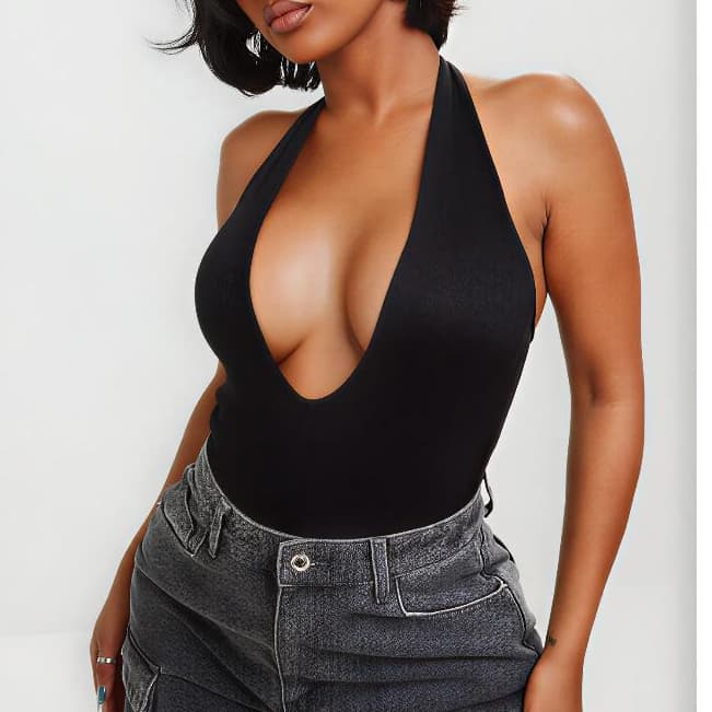 Body Feminino Amarrações Decotado Suplex moda  feminina verão