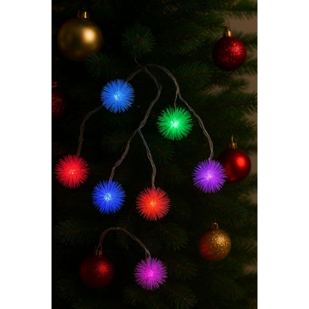 Pisca Cordao Varal 40 Bolinha De Luz Led fio preto colorido