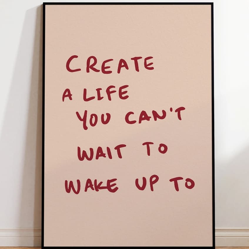 Quadro decorativo Frase motivacional fundo rosa e vermelho (1 peça)