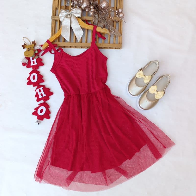 vestido vermelho com tule/ vestido vermelho/vestido infantil