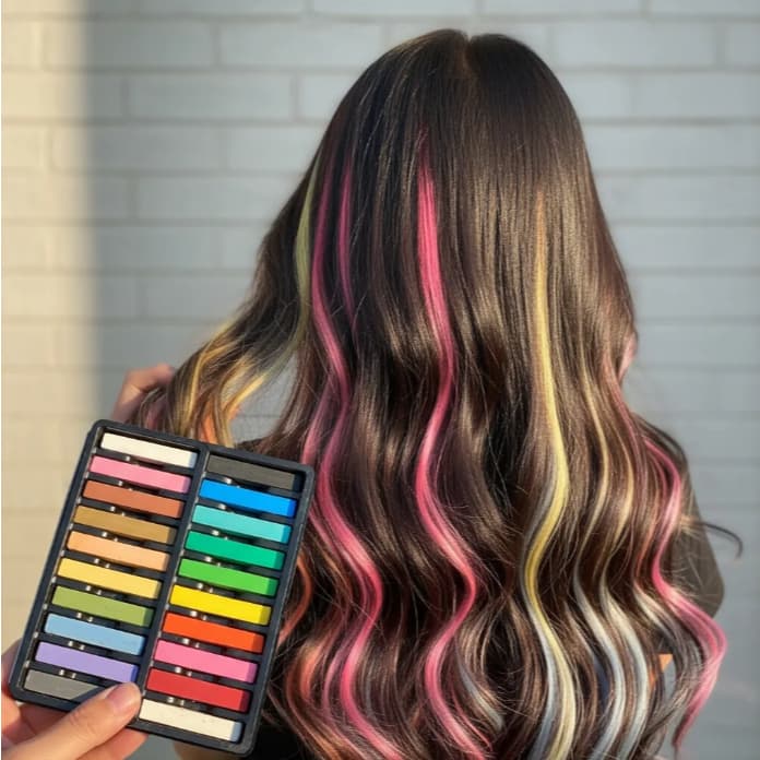 Giz Pastel Seco até 20 Cores Neon Florescente Pintar Desenhar Colorir Cabelo Tinta Temporária