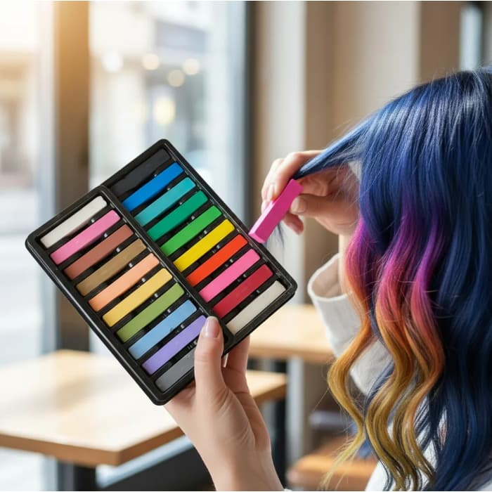 Giz Pastel Seco até 20 Cores Neon Florescente Pintar Desenhar Colorir o Cabelo Lavável