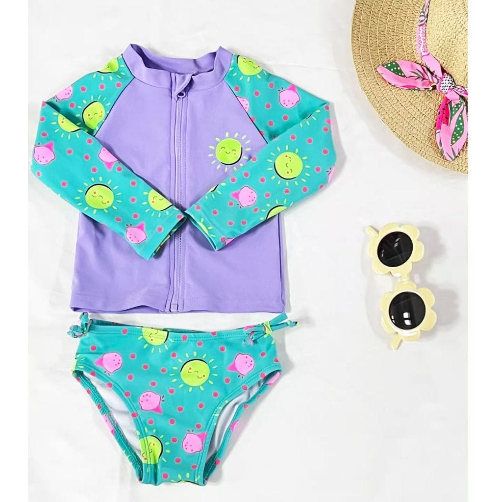 Conjunto Biquini Infantil Proteção Solar UV Blusa 1545-2025