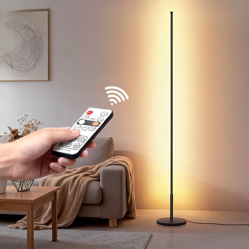 Luminária de Chão Led 3 Cores com de controle remoto nórdica luz ambiente tempo de ajuste Sala G5