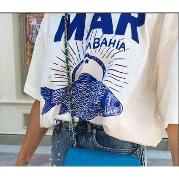 Camiseta Básica Tshirt Masculina Feminina Algodão Camisa Unissex Verão Moda Streetwear MAR DA BAHIA