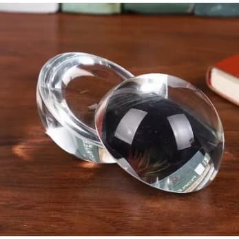 Peso Papel Semi Hemisfério Vidro Lupa De cúpula Transparente Decoração