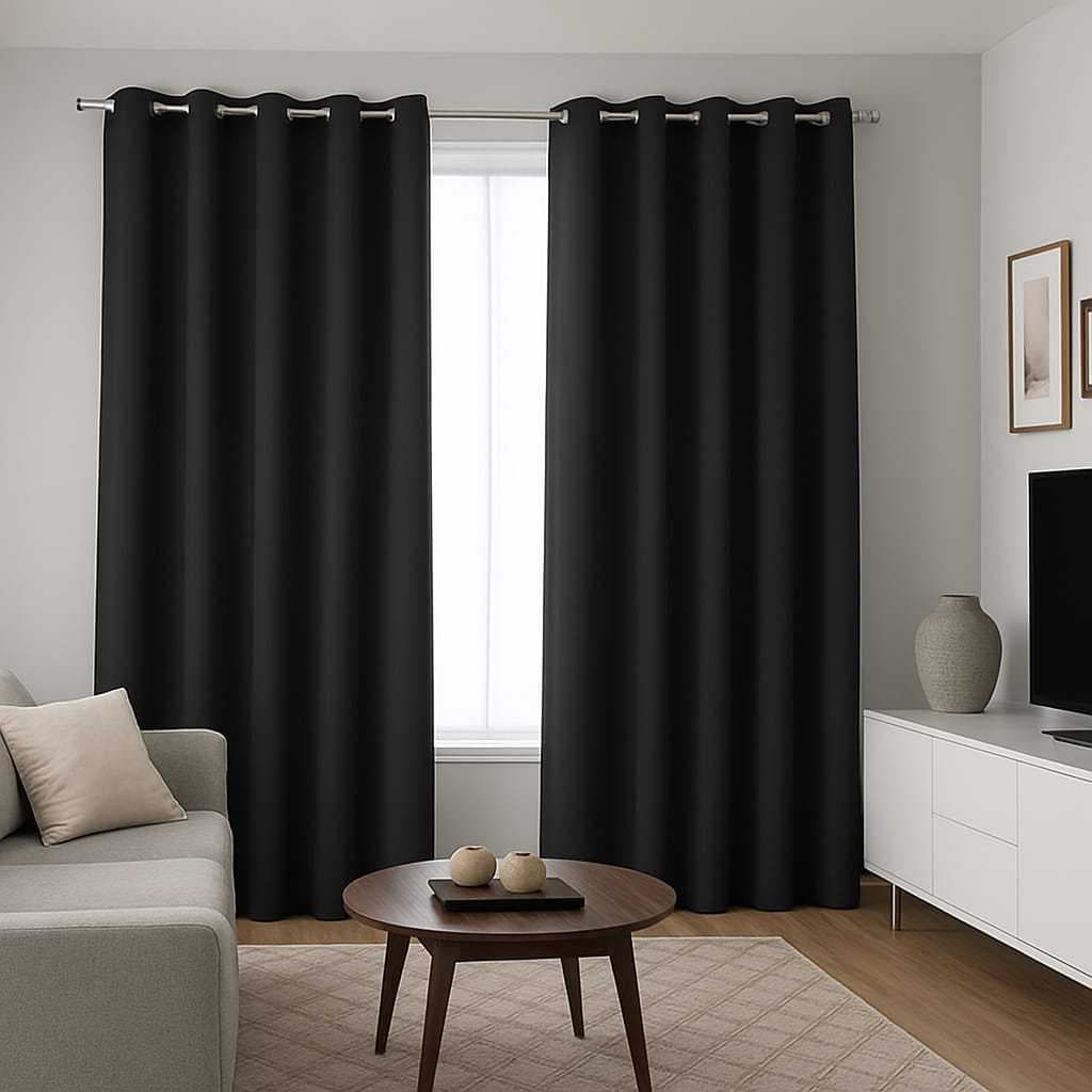 Cortina Blackout Corta Luz 100% Para Quarto/Sala /Cozinha PVC Ilhós Cromado P/Varão Simples 2,80 Largura X 1,80 Altura !
