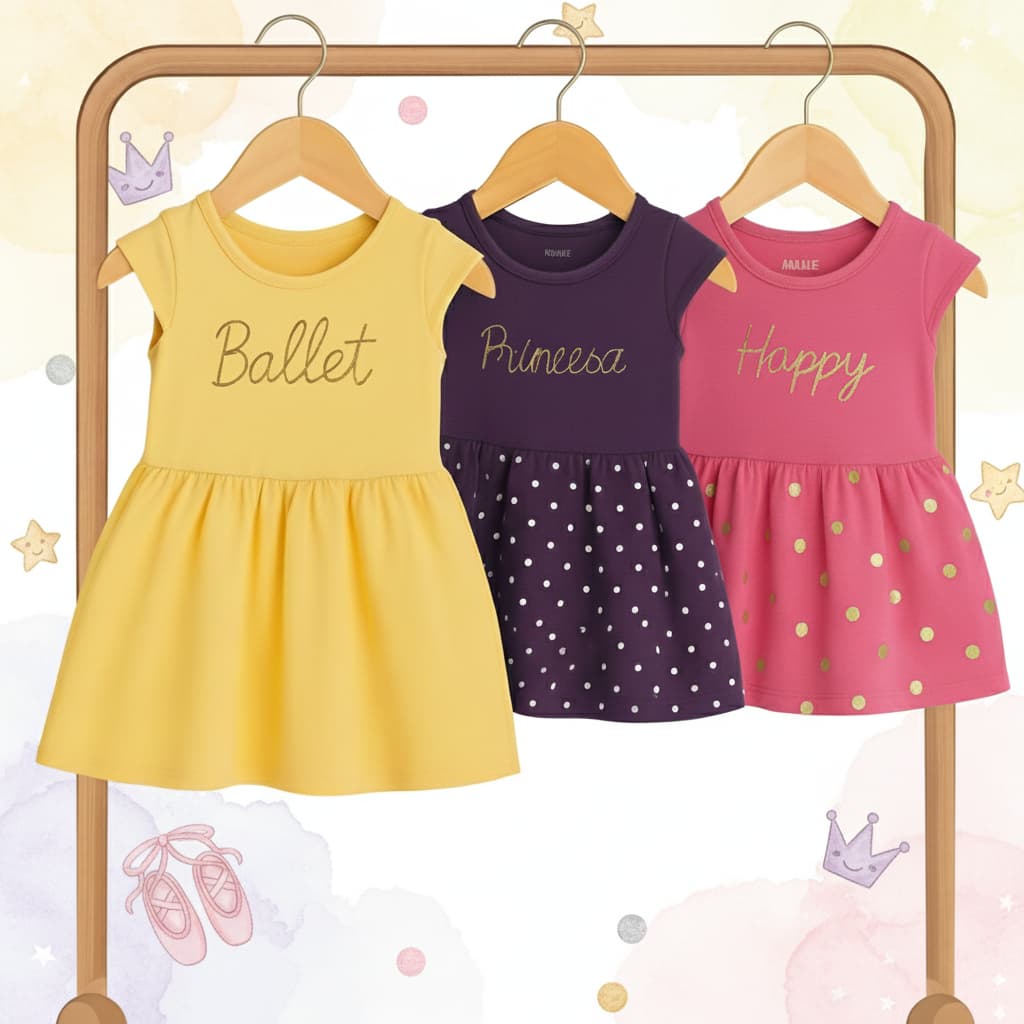 Kit 2 Vestidos Infantis Bebê Menina  Leves e Lindos para o Verão Praia P M G GG