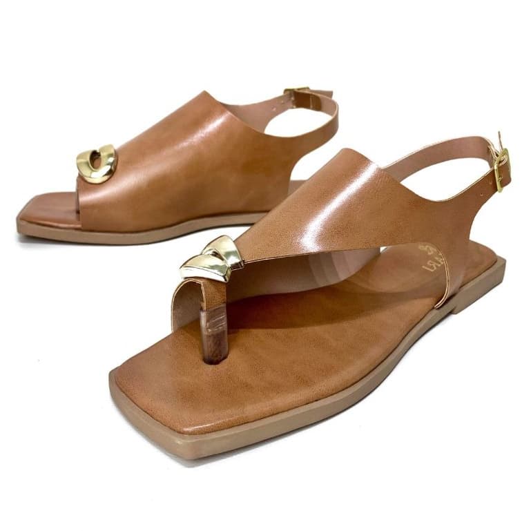Sandália Feminina Rasteira Com anel de Dedo Moda Tendência Ref. 034/12