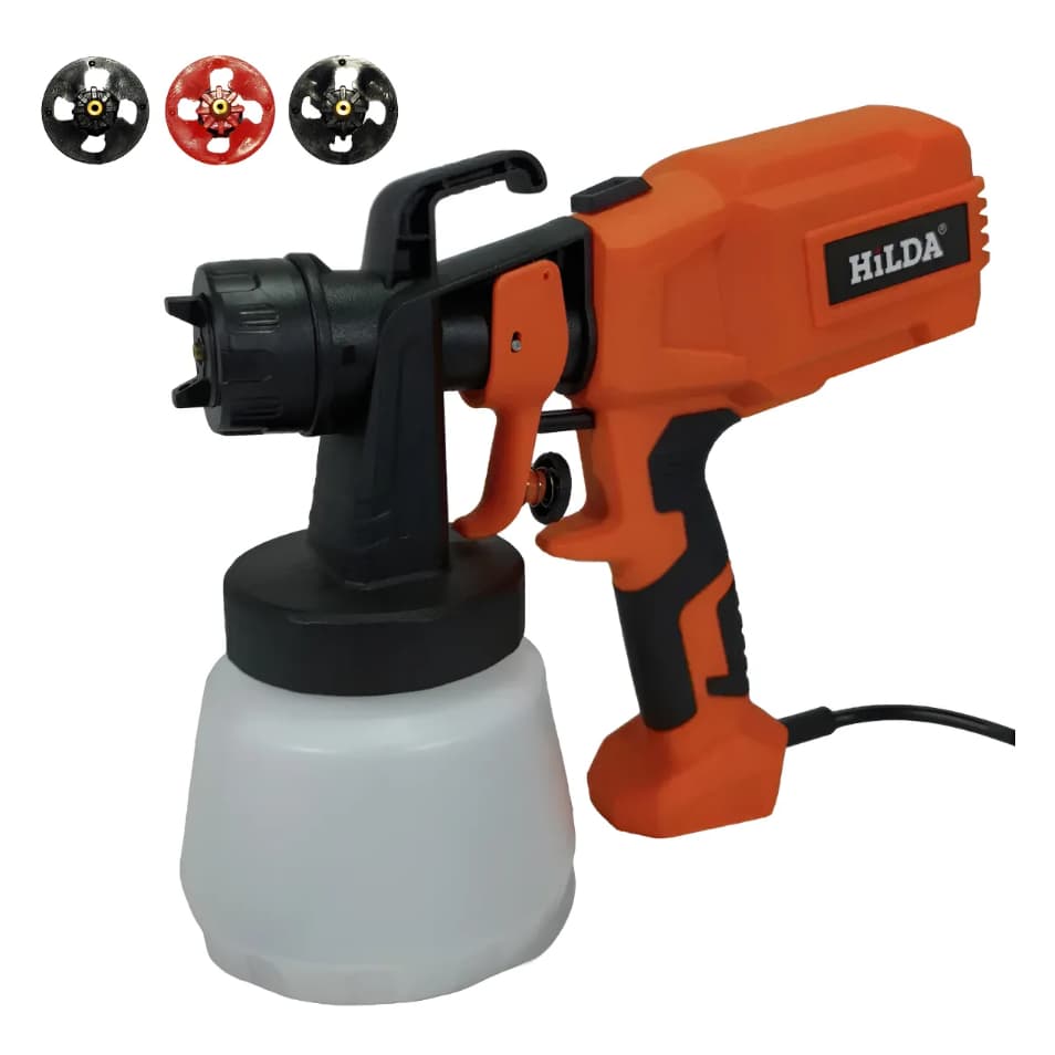 Pulverizador Tinta Elétrico Pistola Pintura 3 Bico Metal Hilda parede baixa pressão com fio