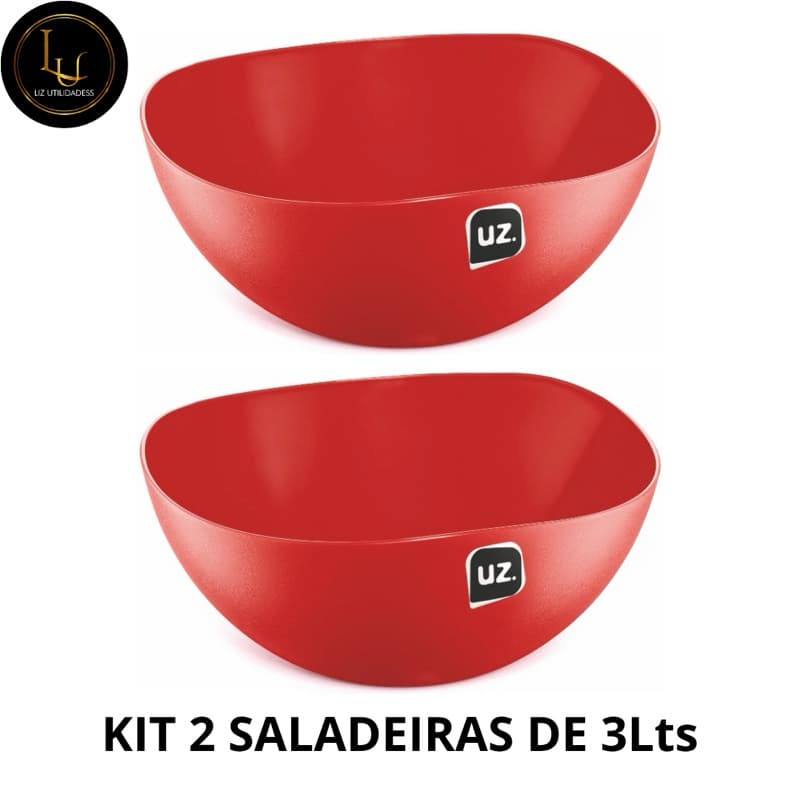 2 SALADEIRAS TIGELAS VASILHA GOLD 3lts UZ UTENSÍLIOS