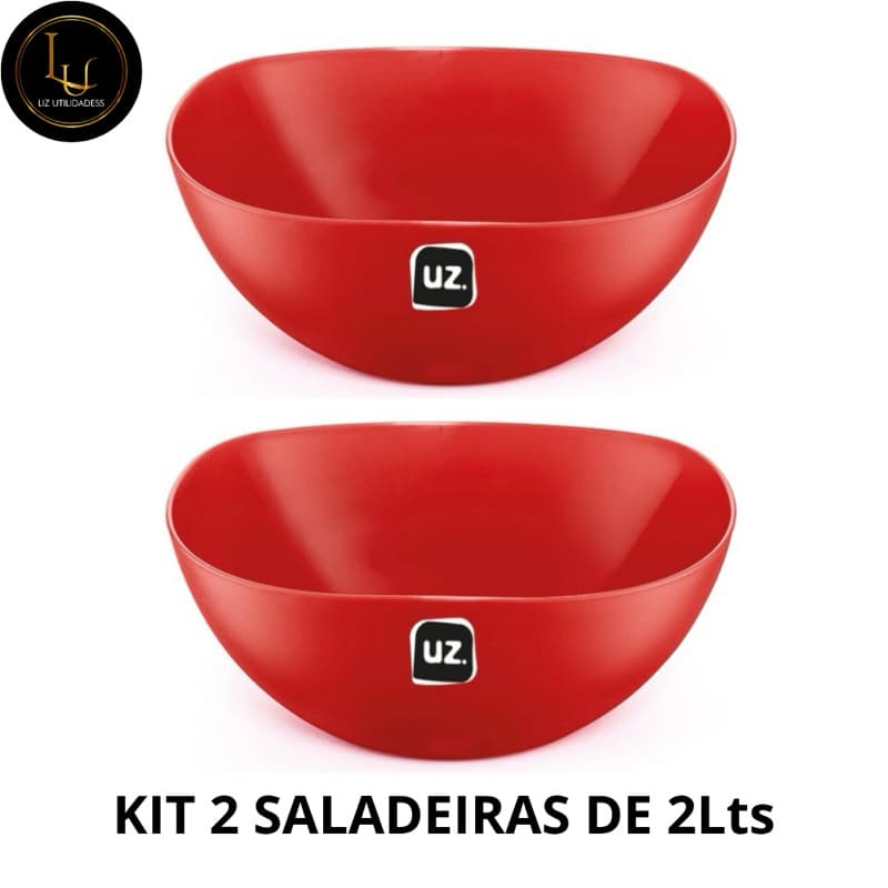 2 SALADEIRAS TIGELAS VASILHAS GOLD 2LTS UZ UTENSÍLIOS