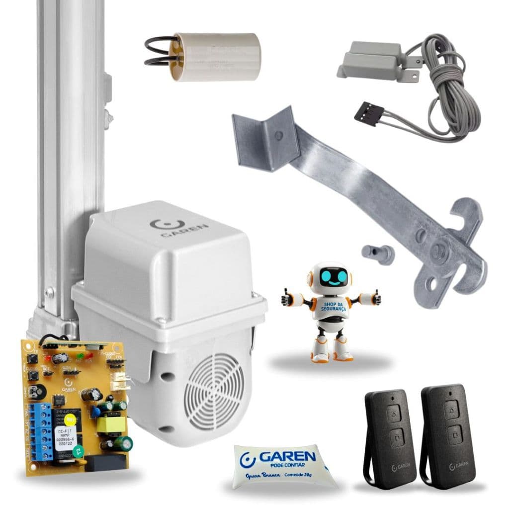 Kit Motor Basculante Eletrônico Para Portão de Até 2,4m de altura 1/4hp 300kg Garen 220v