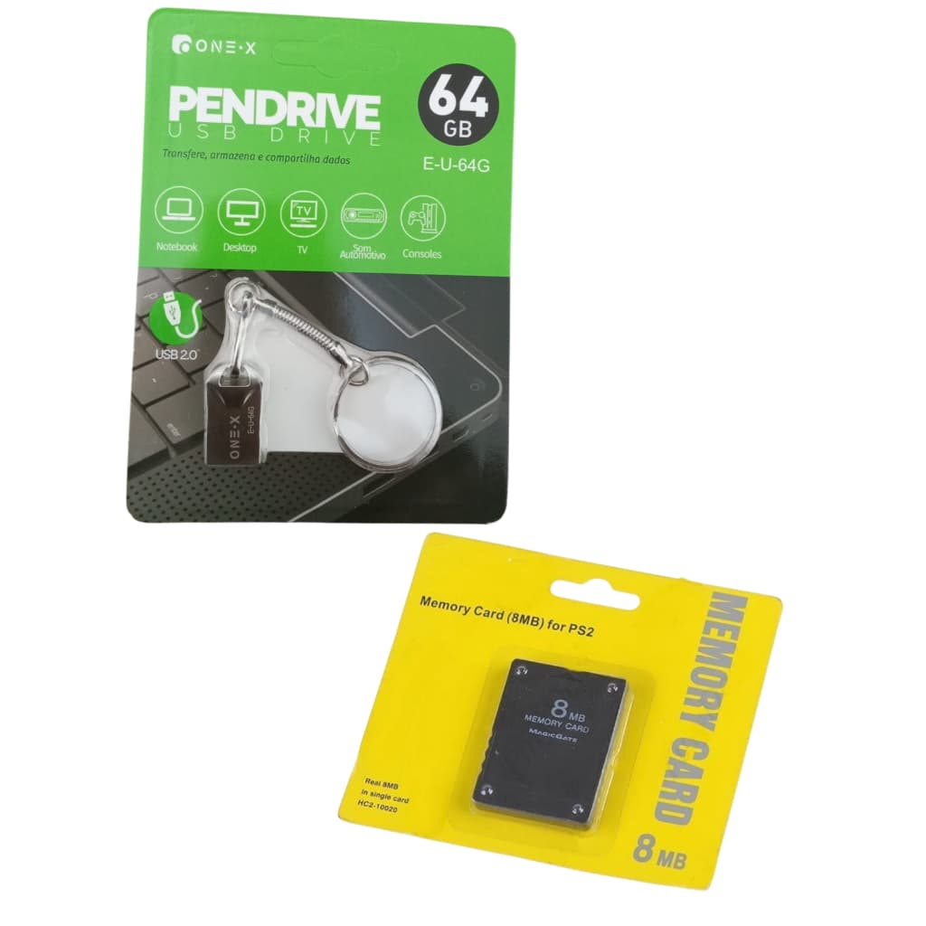 Kit Com memory card Com opl mais Pen Driver