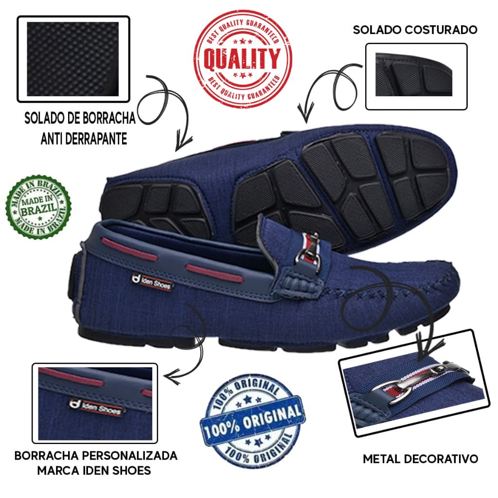 Drive Mocassim Masculino Solado Costurado Leve E Confortável Sapatilha Loafer Slip-on Alpercata