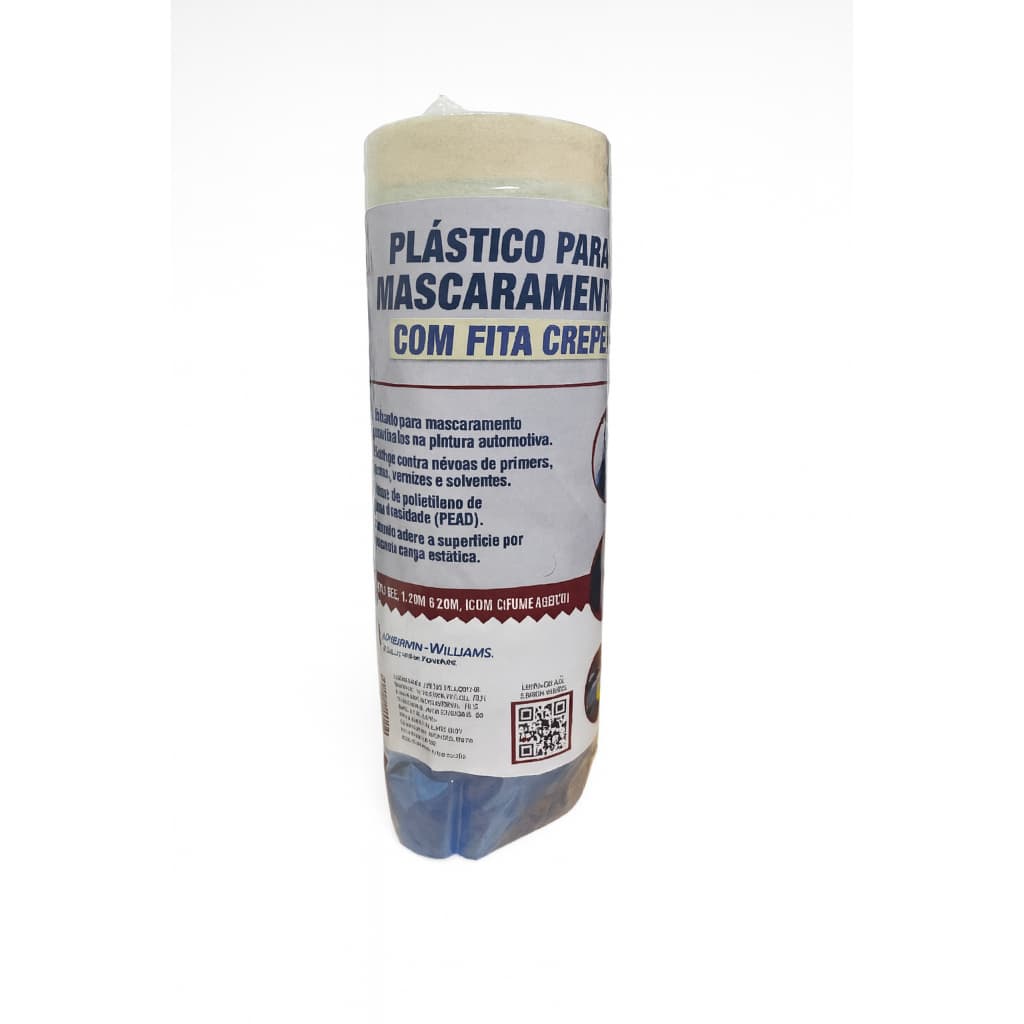 Máscara Papel Filme Plástico Mascaramento Com Fita Automotivo 1,1m x25m