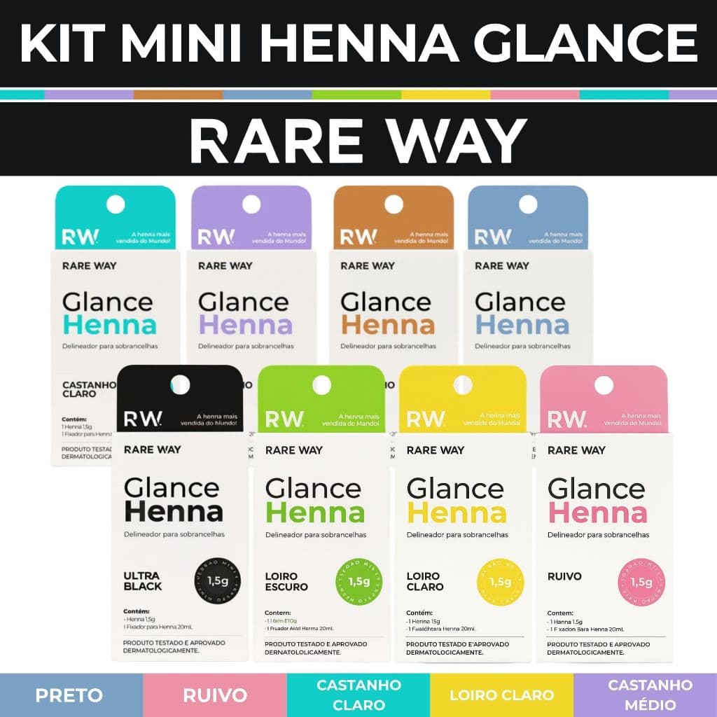 Henna Sobrancelha Glance Rare Way Todas As Cores Mini 1,5 G  Designer De Sobrancelhas