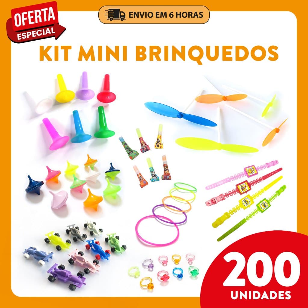 Kit 200 Mini Brinquedos - Lembrancinha , Festa Junina , Infantil , Sacolinha Surpresa , Aniversário