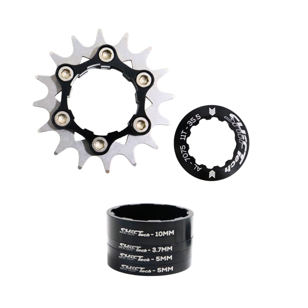 Kit Single 16d Conversão C/esticador Cubo Cassete Wheeling Preto