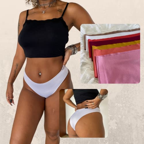 Calcinha Sem Costura Tanga Não Marca Kit Com 5 Unidades + 1 Unidade De Calcinha Caleçon Shortinho