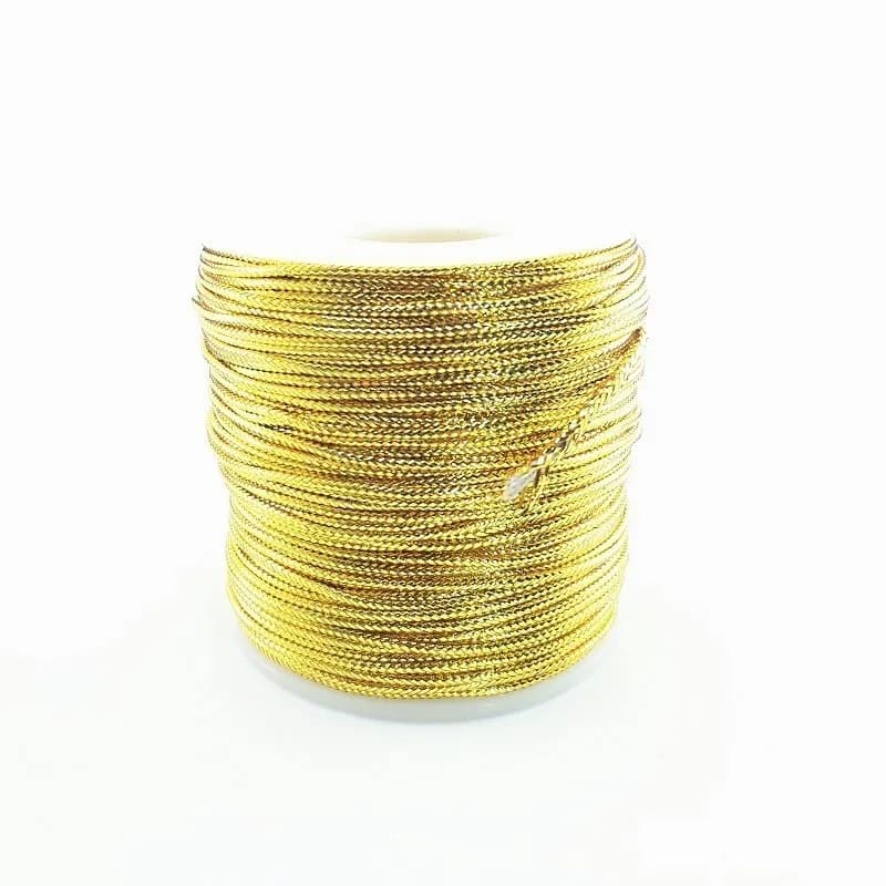 Cordão Fio Metalizado Ouro 1,5 Mm Com 100 Metros Dourado