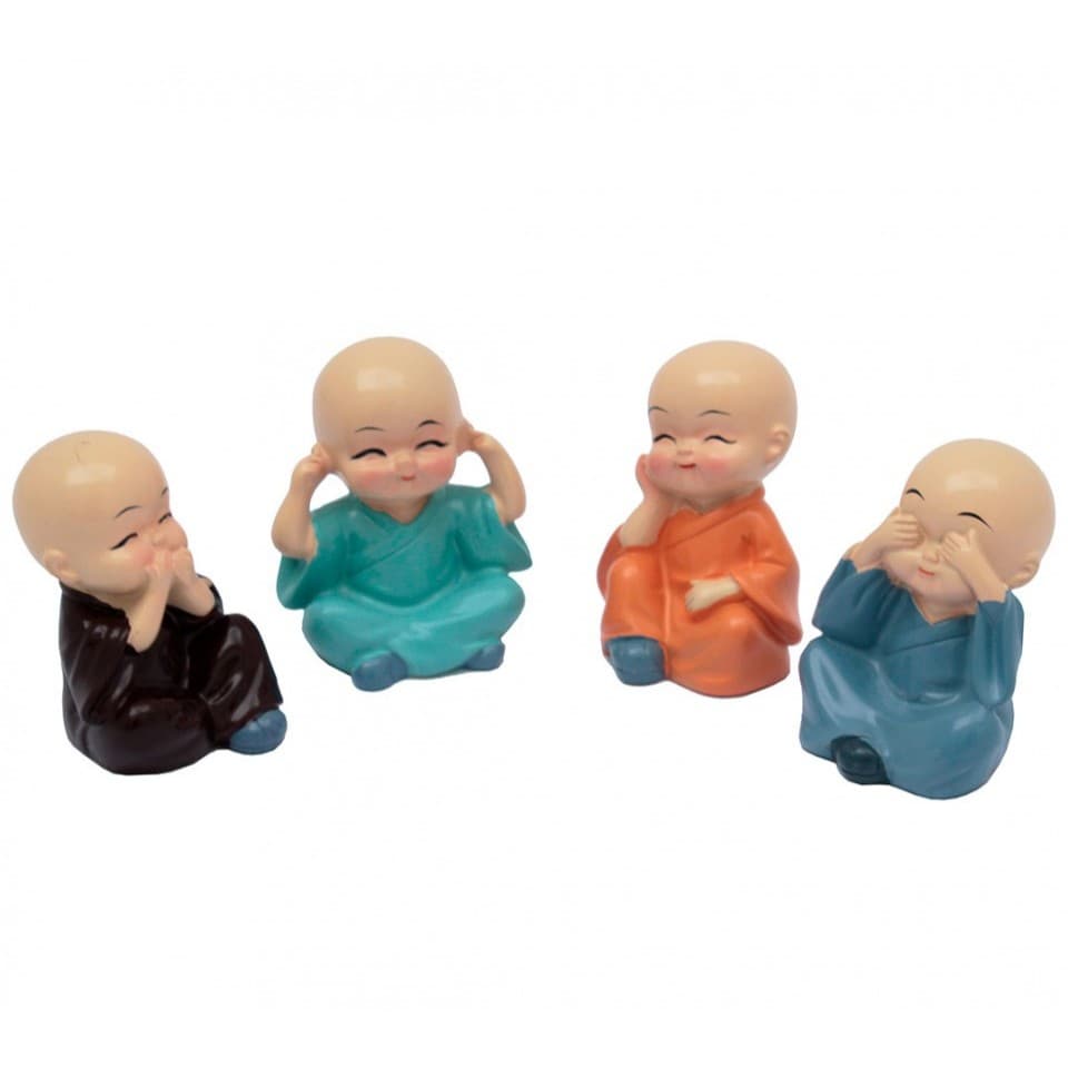 4 monge da sabedoria 5 cm estátua em resina decoração