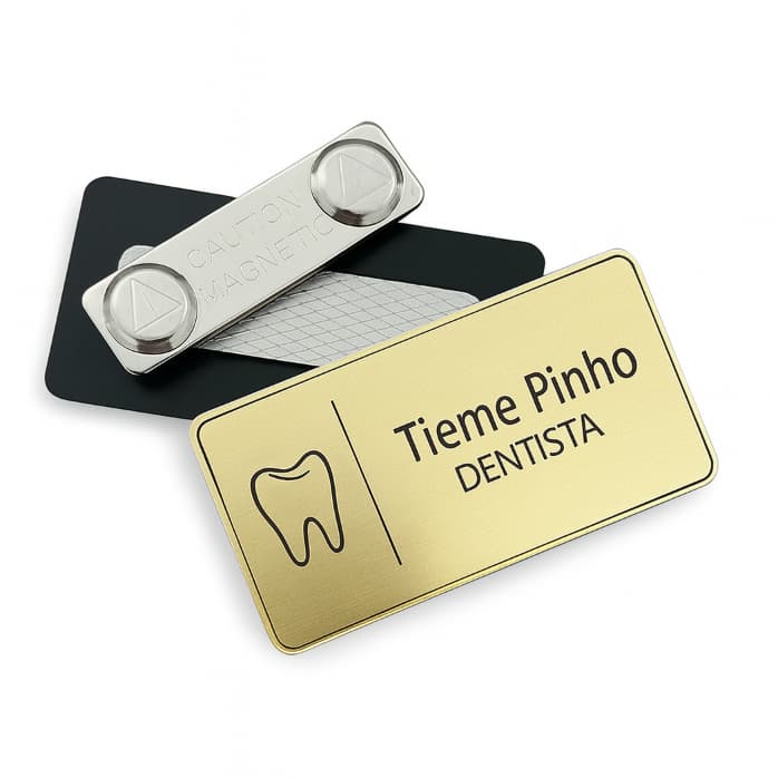 Botton Broche Crachá Personalizado Magnético Em ABS Escovado