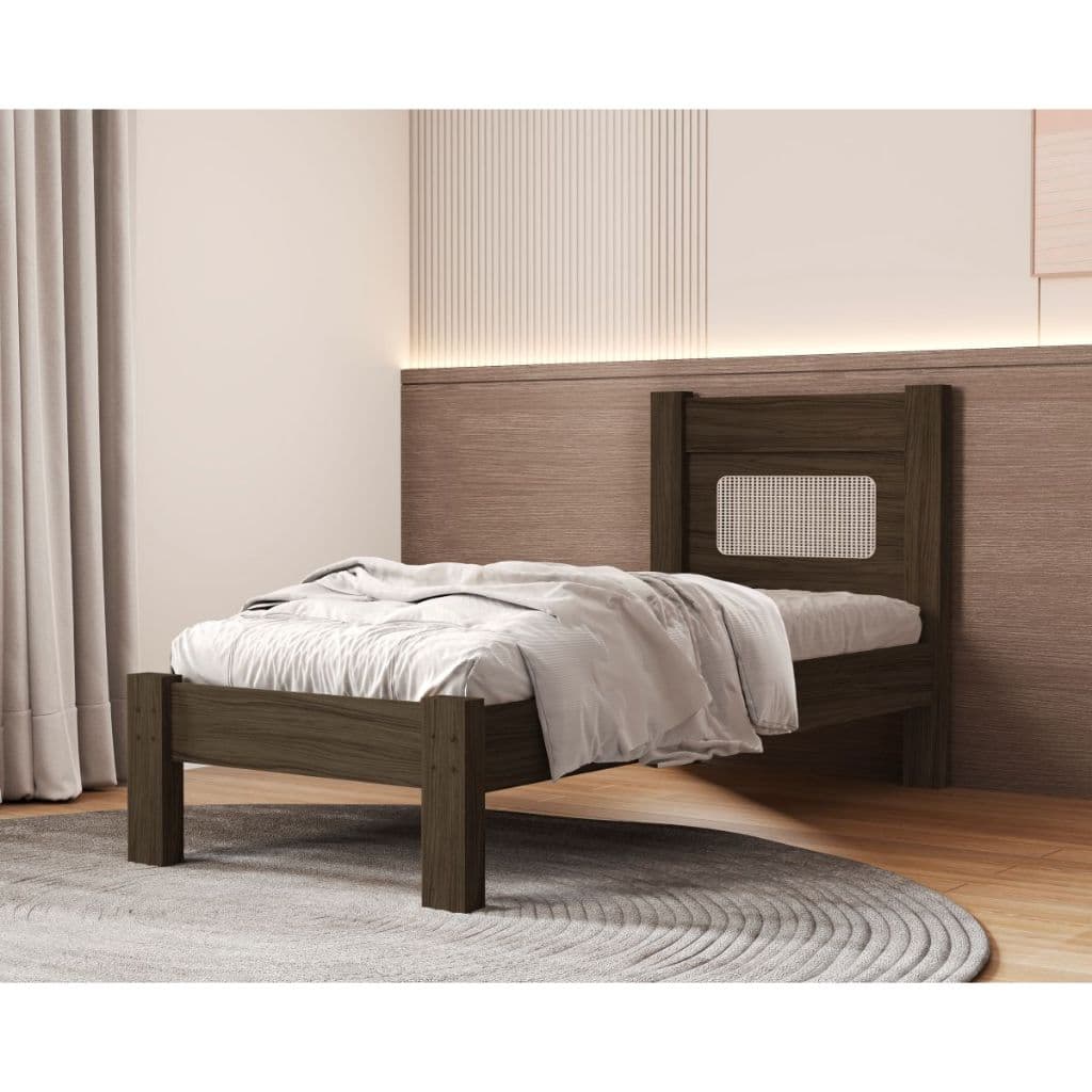 Cama Solteiro Clara com Estrado Firme em MDF e Design Moderno  – Para Colchão 190x90cm