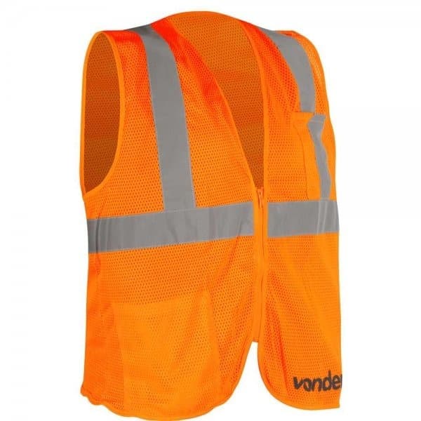 Colete Refletivo Tipo blusão, com Bolso e Zíiper, laranja, CV 105 VONDER