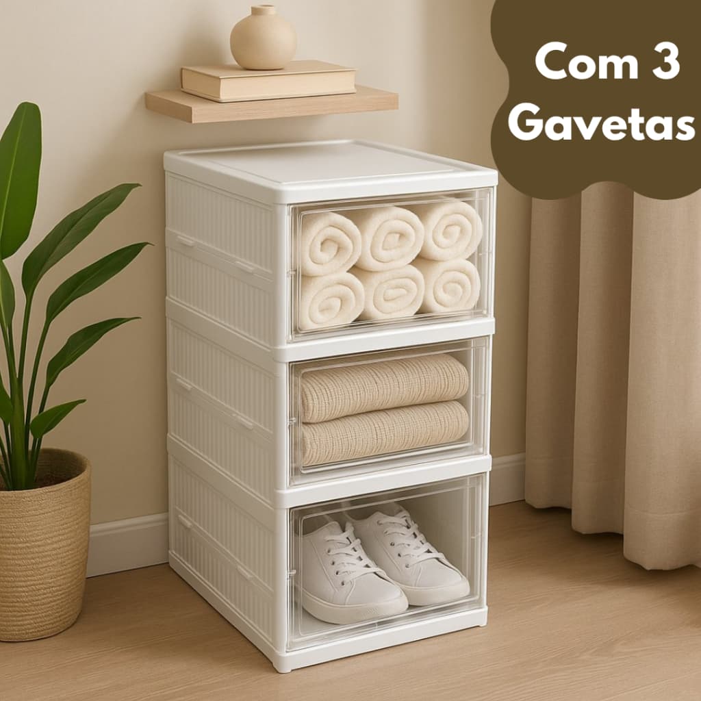 Armário multiuso dobravavel sapateira sapatos gavetas