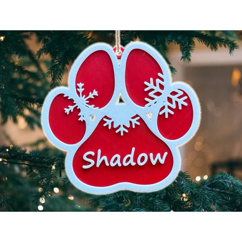 4 Enfeite de Natal Pata de Cachorro / Gato PERSONALIZADO COM OS NOMES