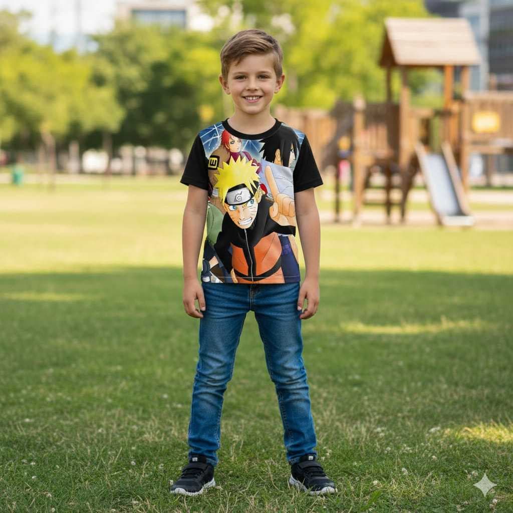 Camiseta Infantil Naruto Anime Nerd Geek menino menina nostalgia estampa total desenho mangá Itachi Uchiha Akatsuki