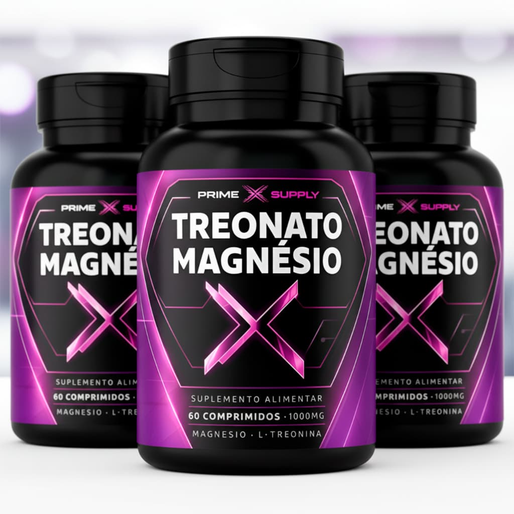 KIT 03 Magnésio L-Treonato Puro 180 Cápsulas Treonina Original