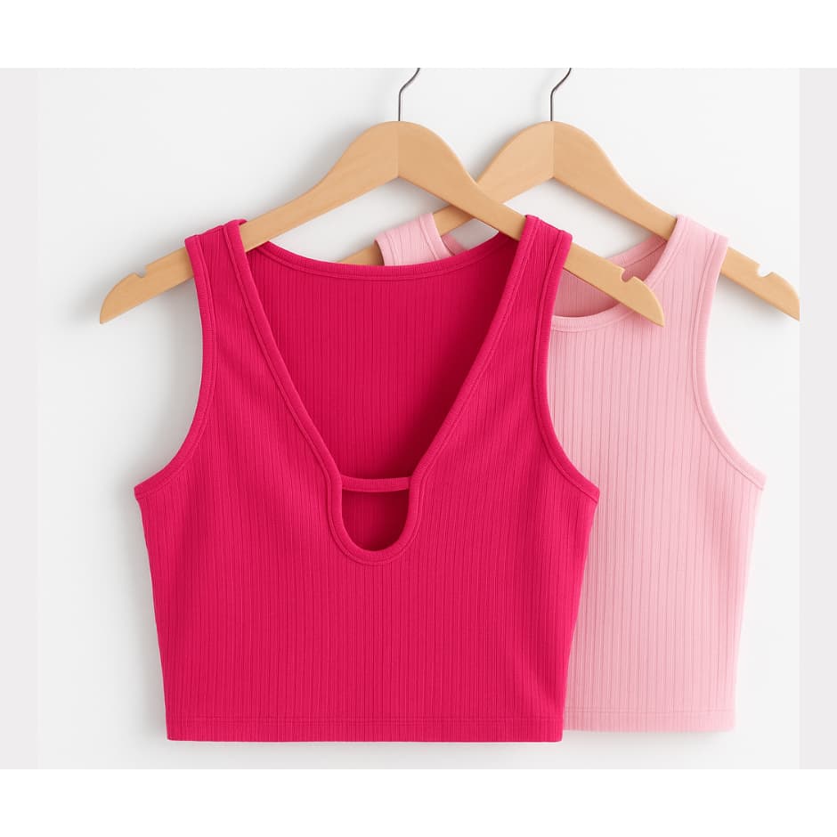 Blusinha Cropped Regata Canelado Costas Nadador Blusa Feminina Básico top cropped regata
