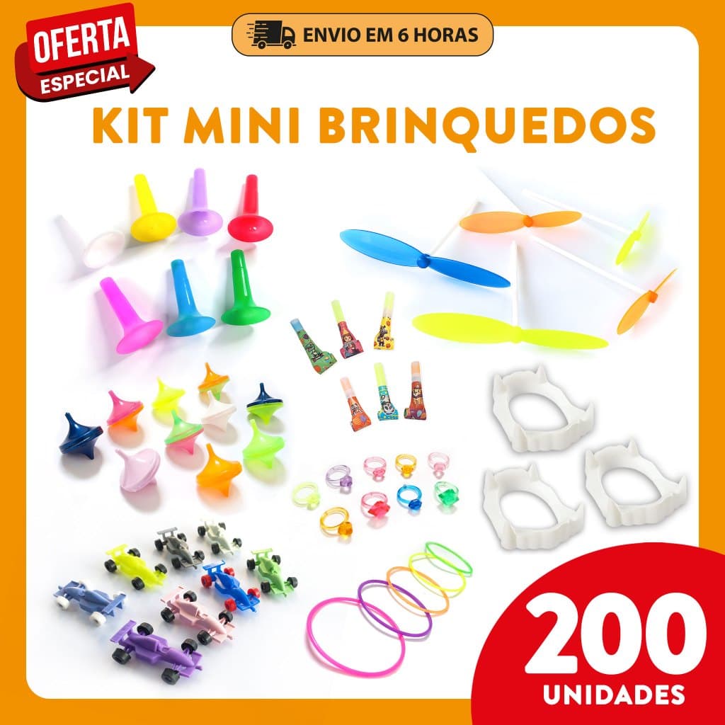 Kit 200 Mini Brinquedos - Lembrancinha , Festa Junina , Infantil , Sacolinha Surpresa , Aniversário
