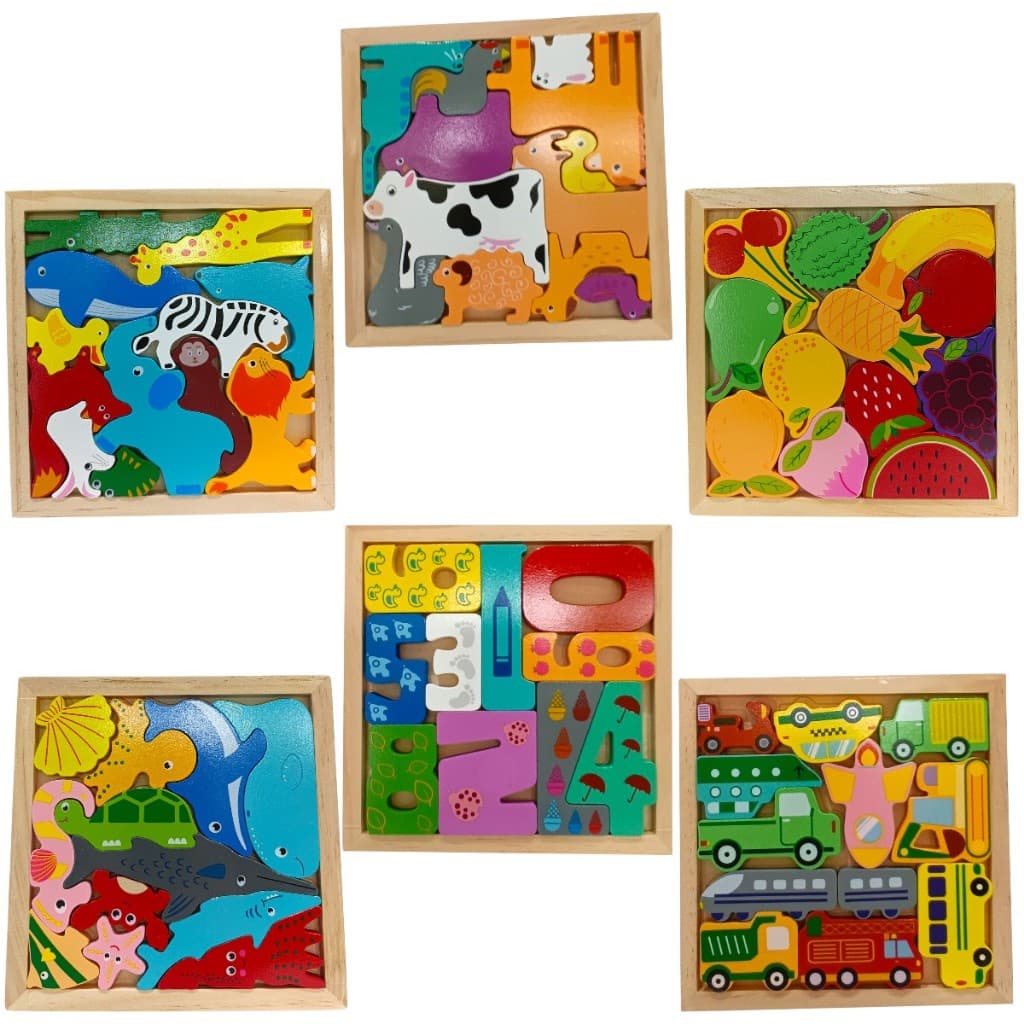Quebra cabeça MDF - 3D- encaixe divertido - brinquedos educativos - formas coloridas - Impbrink