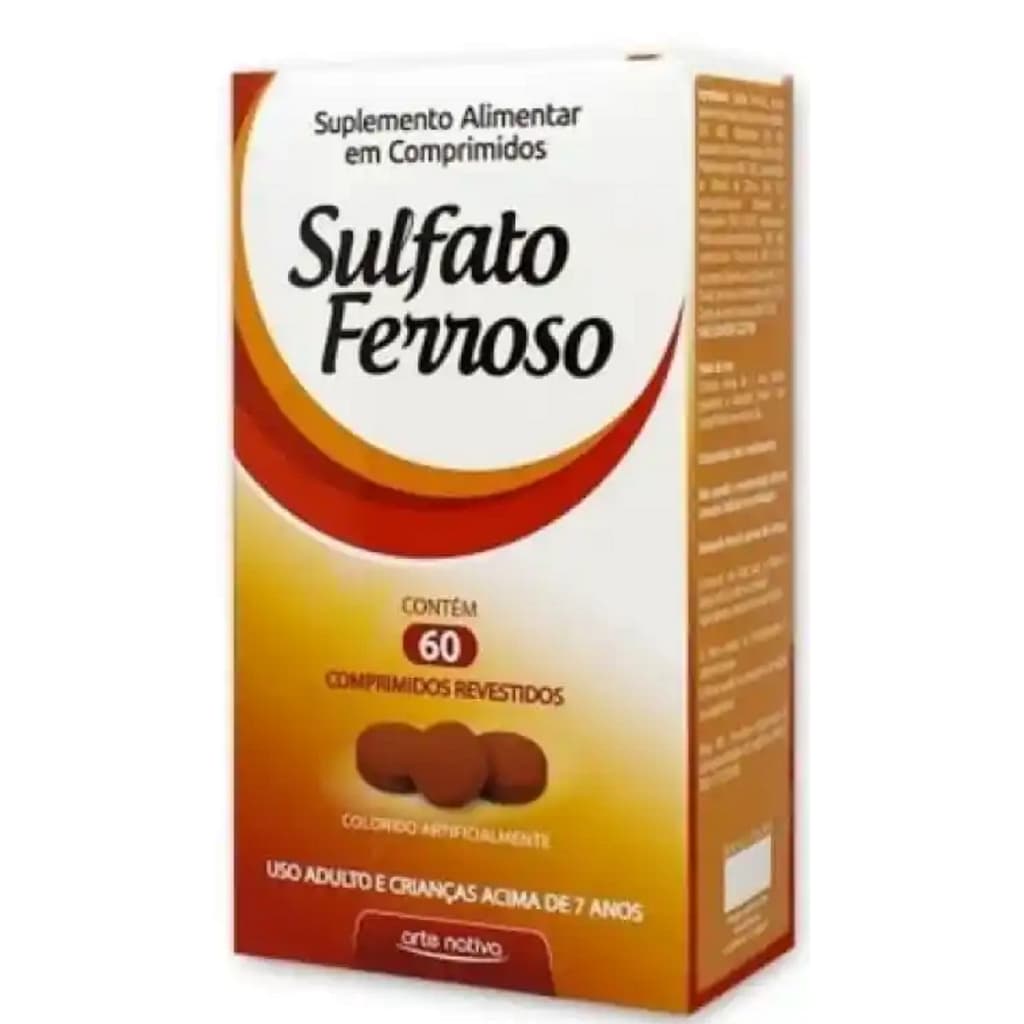 Sulfato Ferroso 60 Comprimidos Suplemento Alimentar Arte Nativa