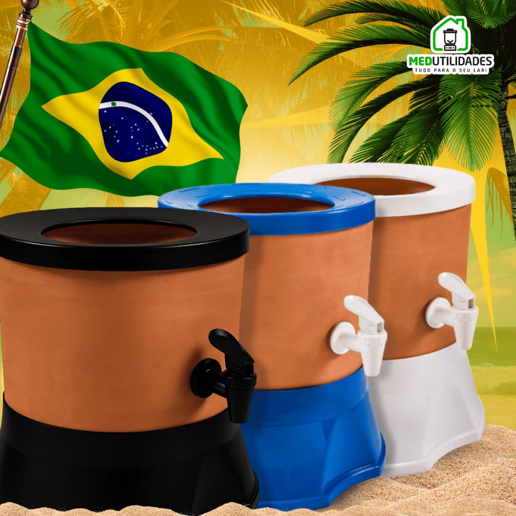 Filtro de Agua Suporte Para Galão Com Cuba de Barro Cêramica Base Plástico Polipropileno